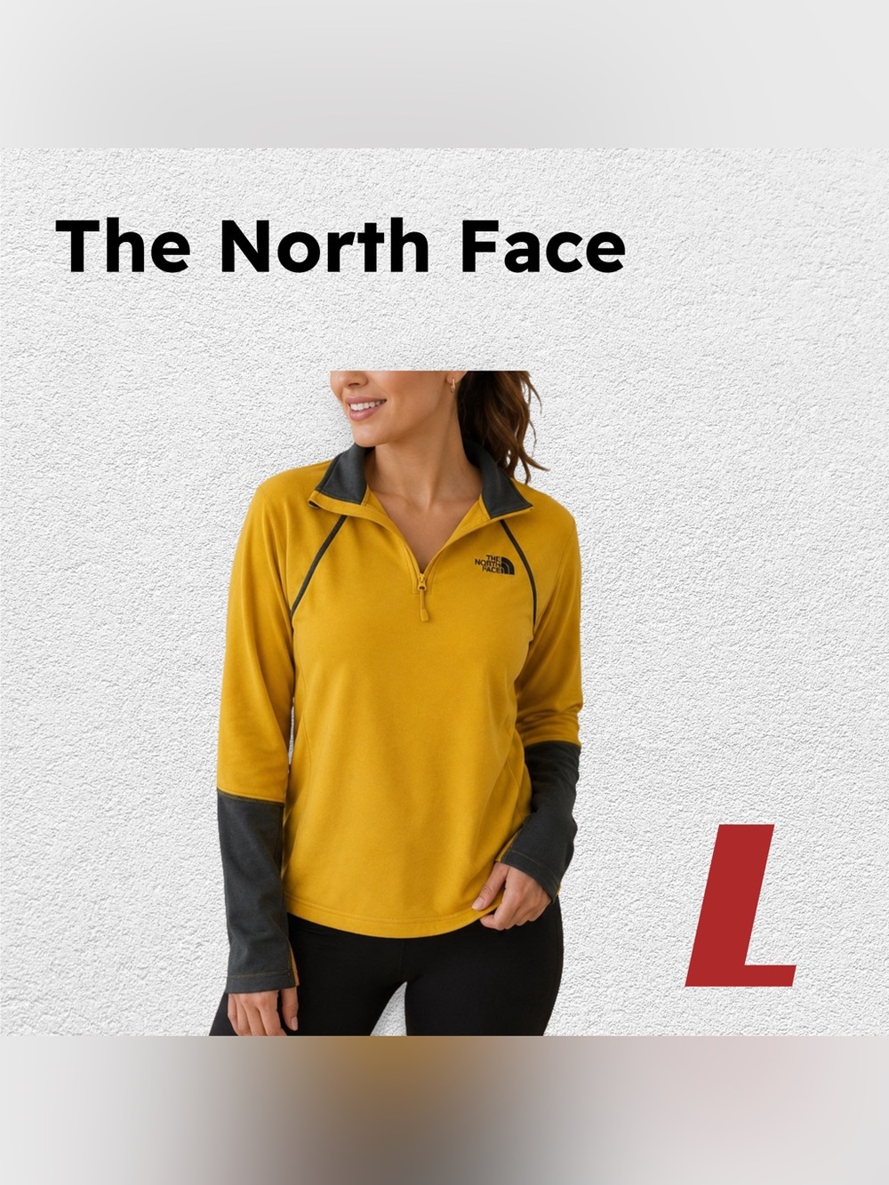 🇺🇸👌GUC NORTH FACE | L | 1/4 zip Yellow Microfleece Pullover - Outdoor Layer